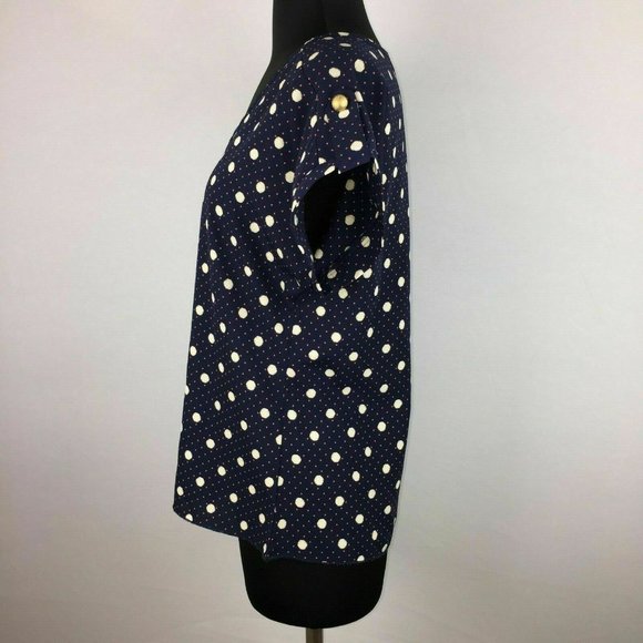 Poema S Polka Dot Patterned Blouse Sleeve Accents - Picture 7 of 12